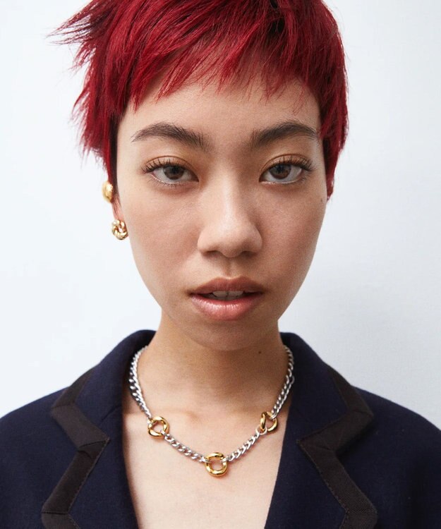 simoe Hug Necklace 02 ネックレス シルバー×ゴールド