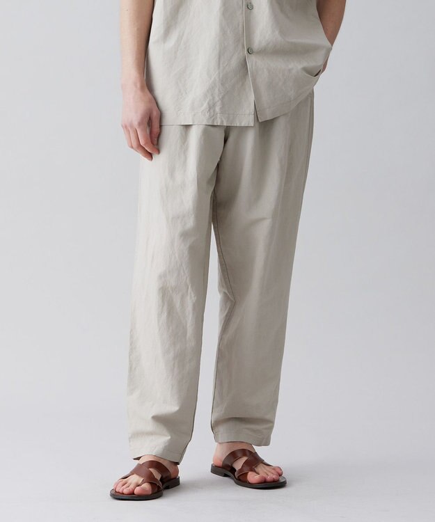 UNFILO MENS ライトリネン ワイドパンツ [23年春夏商品] グレージュ