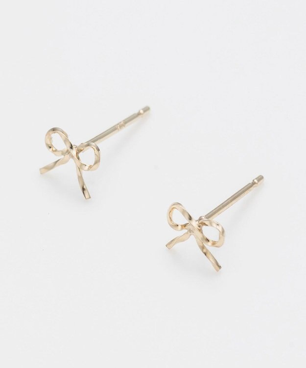 Phoebe 【K10】エレガントリボンピアス ゴールド