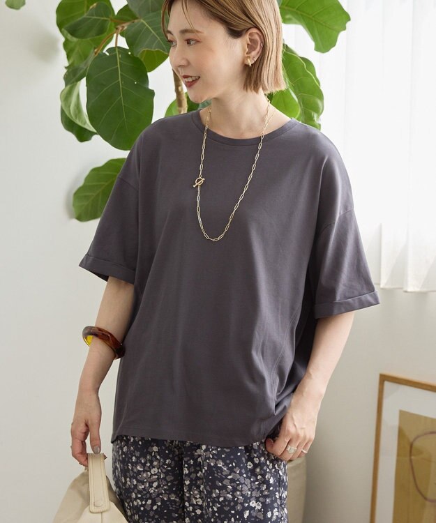 AMERICAN HOLIC 接触冷感バック切替コクーンプルオーバー Charcoal Gray