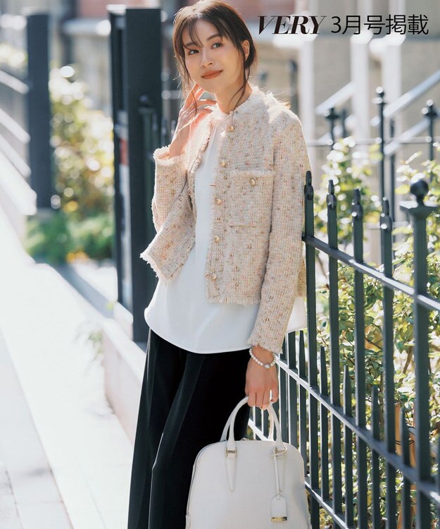 23区 【見上愛さん着用/新色追加/VERY掲載】ツイード ニット ジャケット