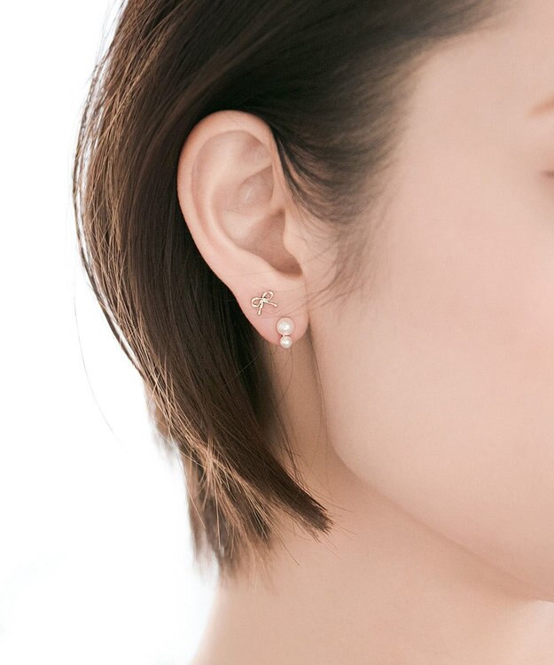 Phoebe 【K10】エレガントリボンピアス ゴールド