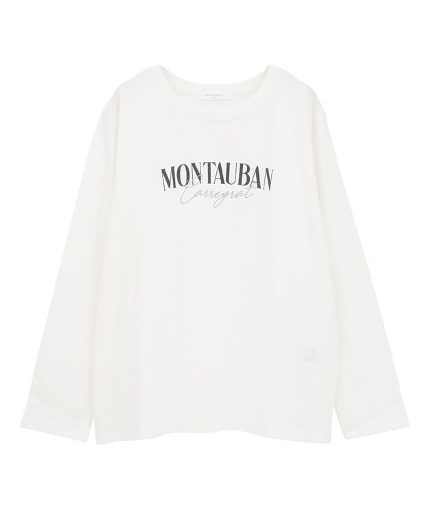 Green Parks キレイ目ロゴ長袖Ｔシャツ Off White