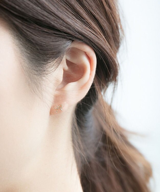 Phoebe 【K10】エレガントリボンピアス ゴールド