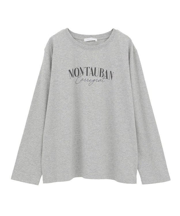 Green Parks キレイ目ロゴ長袖Ｔシャツ Gray