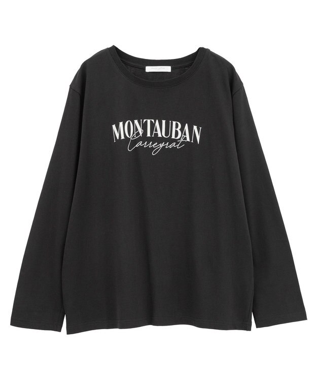 Green Parks キレイ目ロゴ長袖Ｔシャツ Black