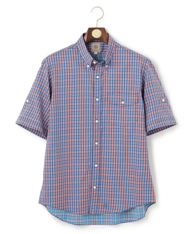J.PRESS MEN オーガニックコットンダブルチューブマルチチェック シャツ ブルー系3