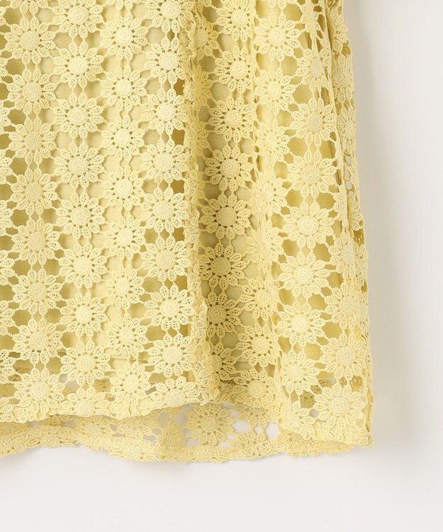 組曲 L 【洗える】フラワーレース ブラウス イエロー系