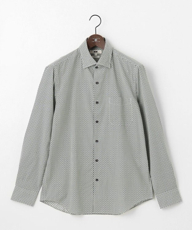 JOSEPH ABBOUD 【キングサイズ・オーガニックコットン使用】コットンプリント シャツ オリーブ系5
