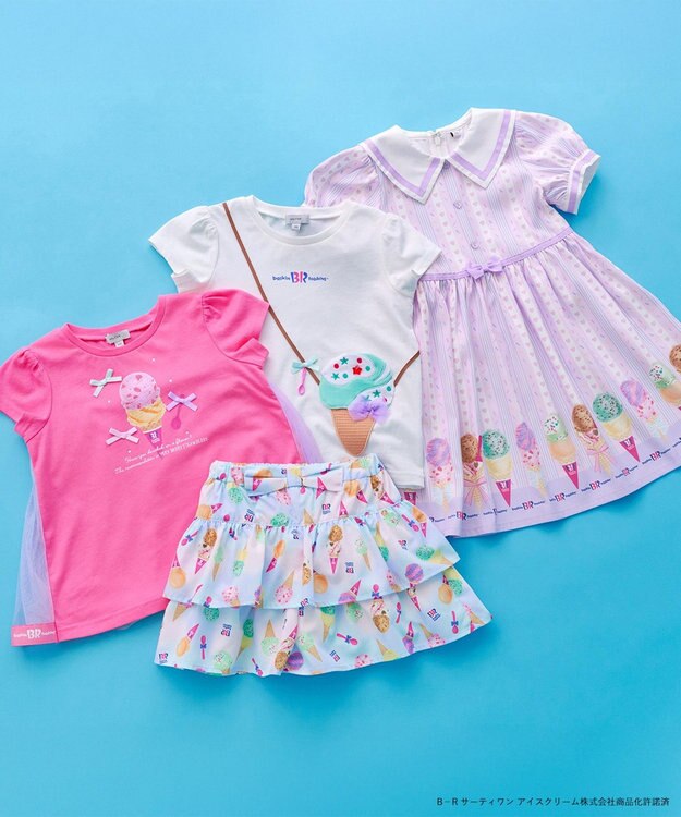 ANY KIDS 【any FAM×サーティワン アイスクリーム】ストライプ ワンピース ラベンダー