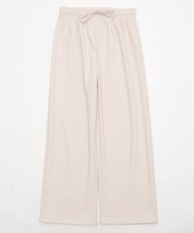 WEGO 【WEB限定/25年秋冬新作/ウエストゴム】裏ベロアワイドイージーパンツ ホワイトアイボリー