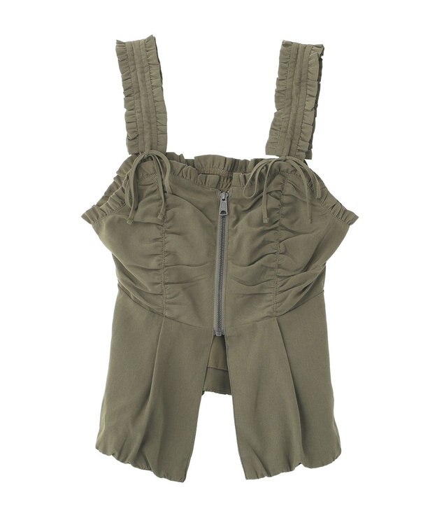 earth music&ecology ペプラムビスチェ Khaki