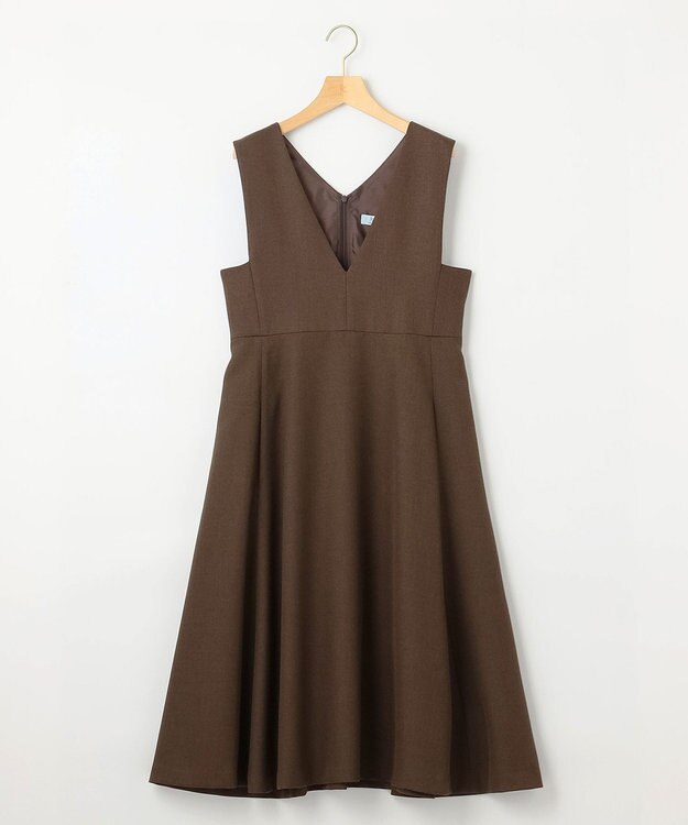組曲 ウールライクスポンディッシュ ジャンパースカート ダークブラウン系3