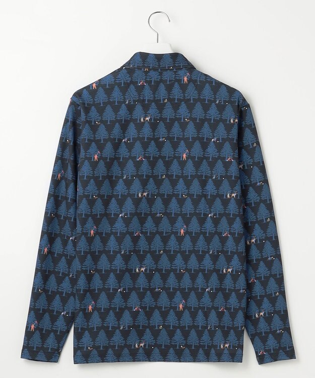 23区GOLF 【MEN/キングサイズ】白夜ゴルフ柄 長袖シャツ ネイビー系5