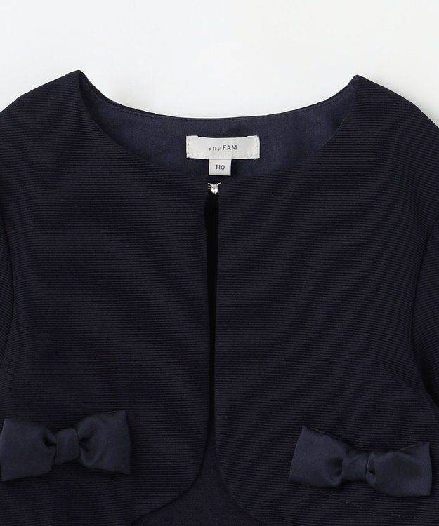 ANY KIDS グログラン リボン ジャケット ネイビー