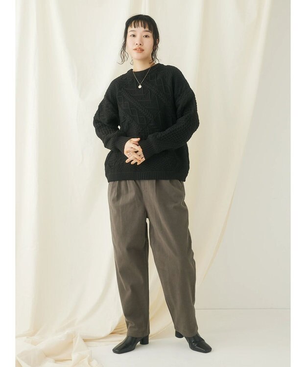 CRAFT STANDARD BOUTIQUE 綿ピーチ綺麗シルエットパンツ Charcoal Gray