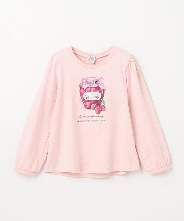 ANY KIDS 【チェリーベリーシリーズ】フルーツジャム 長袖 Tシャツ ピンク×チェリージャム