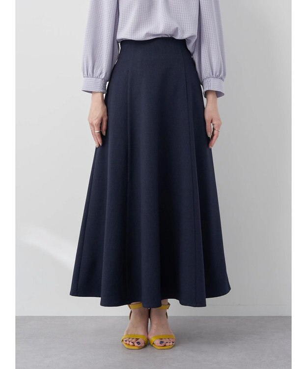 earth music&ecology すきな丈フレアスカート Navy