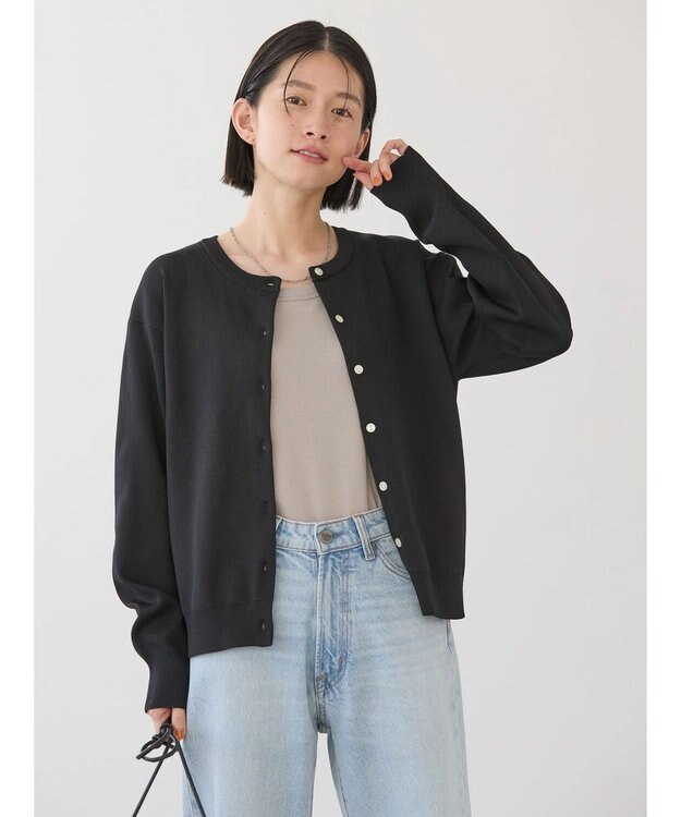 AMERICAN HOLIC エコカルットクルーネックカーディガン Black