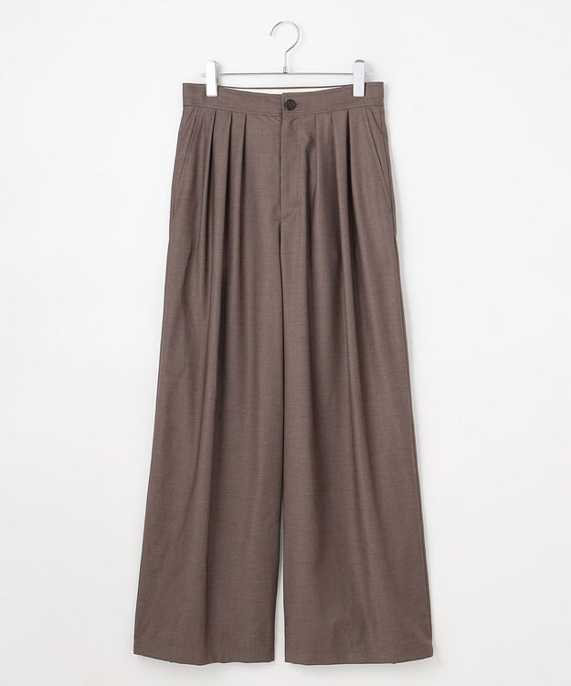 #Newans 【洗濯機可/しわになりにくい】ベリーワイドパンツ チャコール