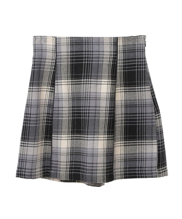 earth music&ecology コットンツイルチェックミニスカート Black