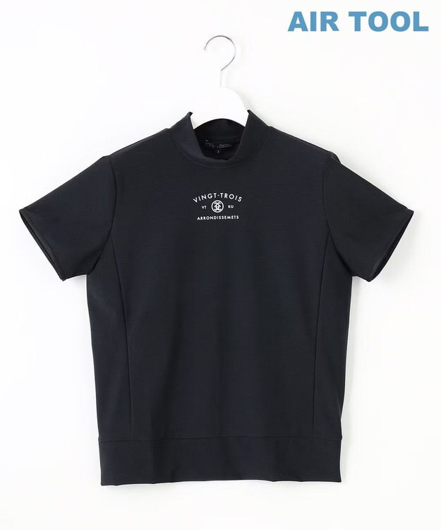 23区GOLF 【WOMEN】AIR TOOLライト モックネックシャツ ブラック系
