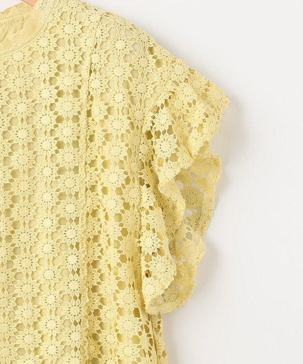 組曲 【洗える】フラワーレース ブラウス イエロー系