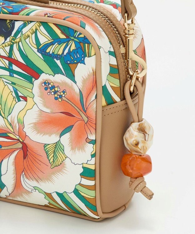 TOPKAPI 【TREASURE TOPKAPI】マイルドサテン スカーフ柄 ショルダーバッグ キャメル