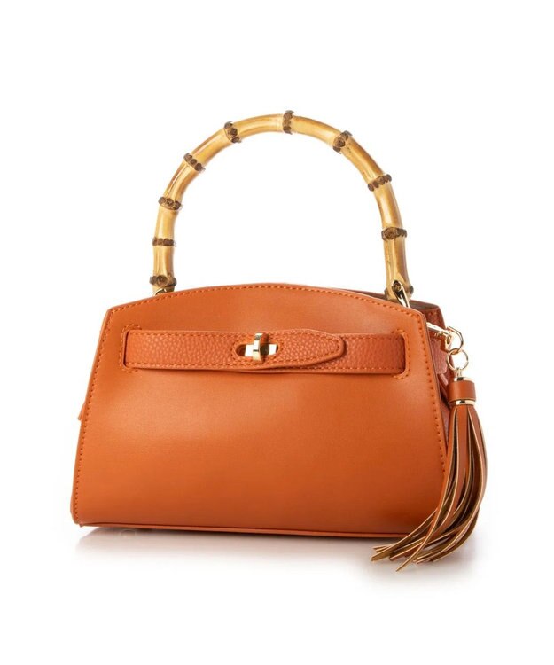 UNBILLION カシュカシュ cachecache / バンブーヒネリミニハンドバッグ オレンジ