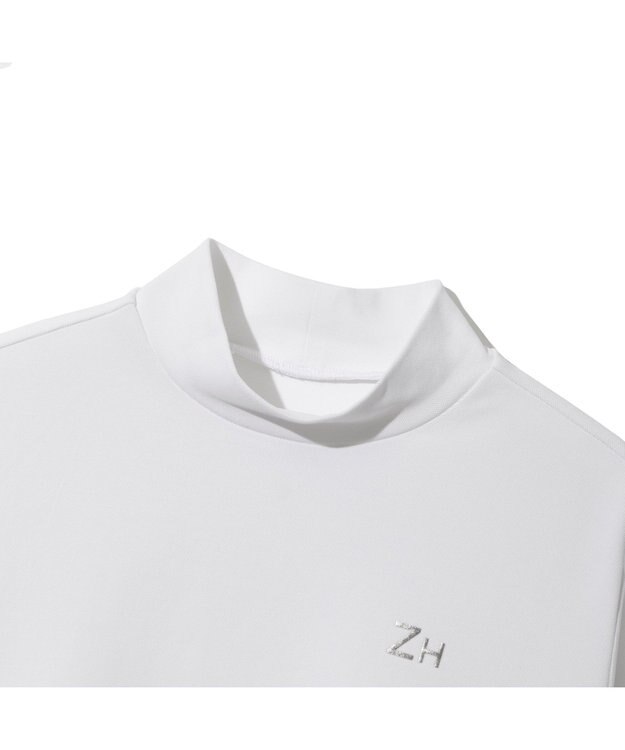 ZERO HALLIBURTON 【雑誌掲載・吸汗速乾・UVケア】 鹿の子 モックネックロングシャツ ZHG-W4A 1b 82872 ゴルフウェア ホワイト