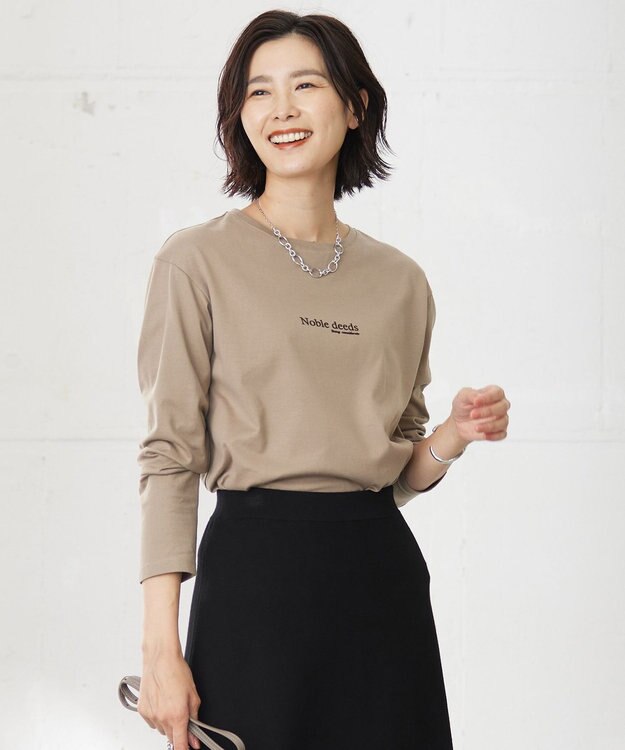 J.PRESS LADIES ロゴ Tシャツ ブラウン系