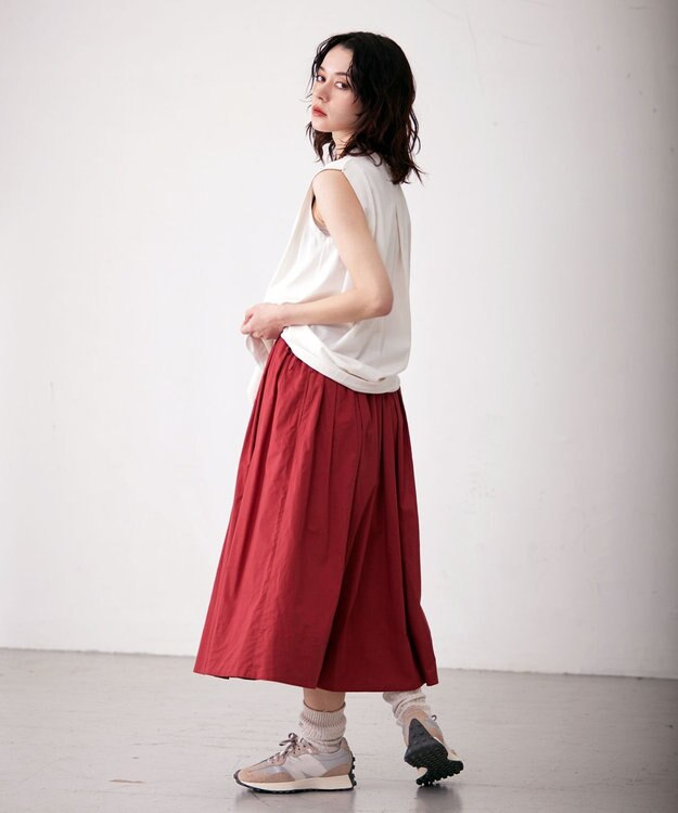 J.PRESS YORK STREET 【WOMEN】コットンボイルスカート レッド系