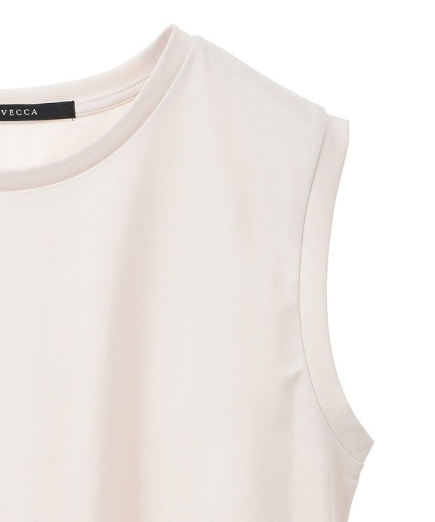 YECCA VECCA コットンスムースノースリーブトップス Beige