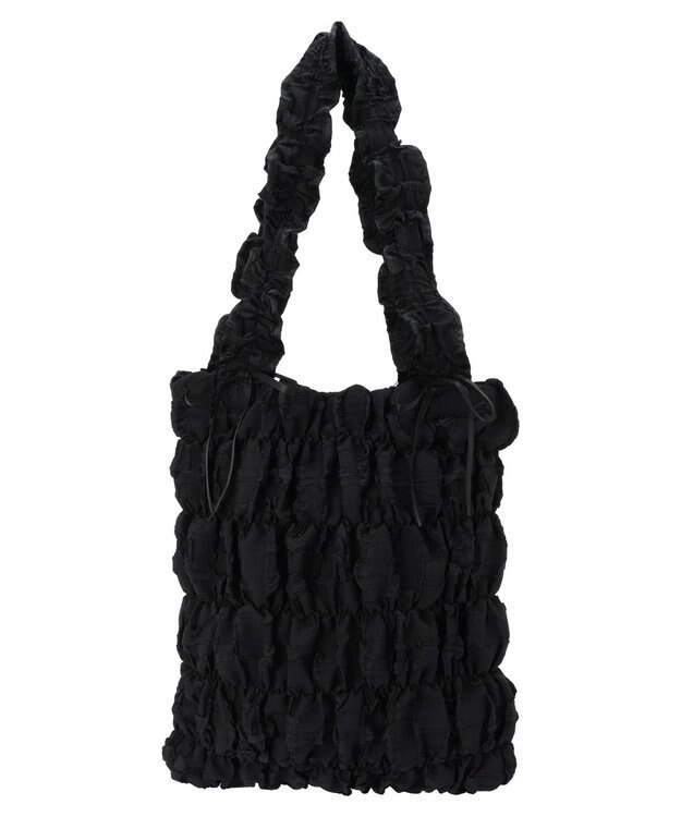 Green Parks ・ＱＵＯＮギャザーキルティングリボントートバッグ Black
