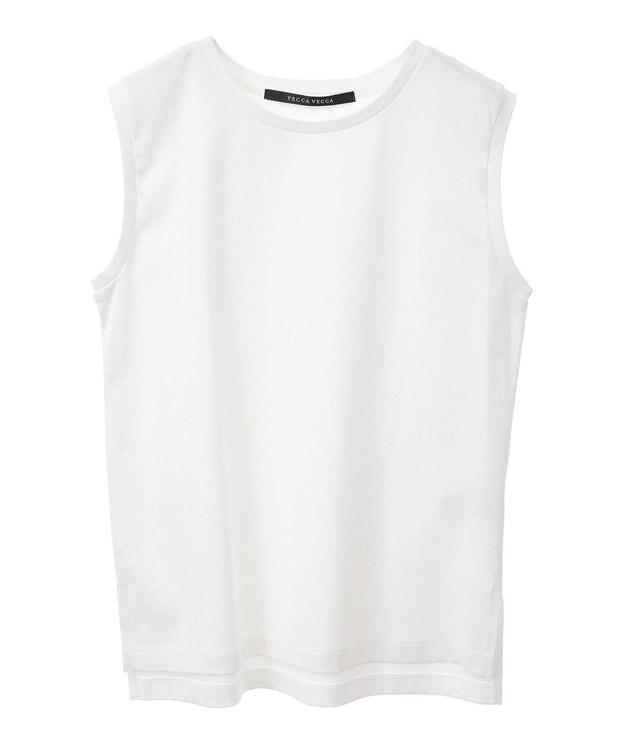 YECCA VECCA コットンスムースノースリーブトップス Off White