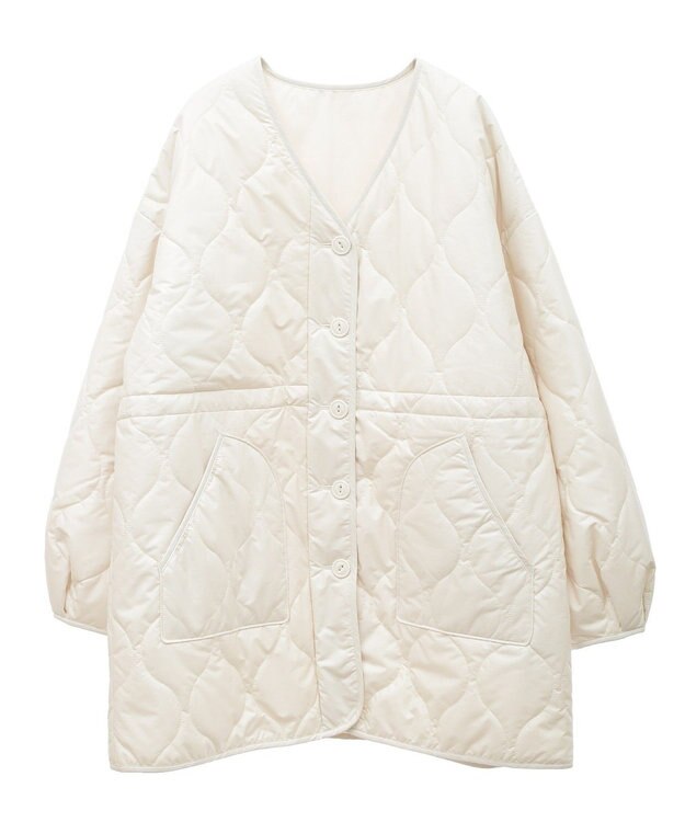 earth music&ecology キルティングハーフコート Ivory