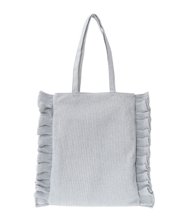 Green Parks ・ＱＵＯＮ　ラメフリルシンプルトート Silver