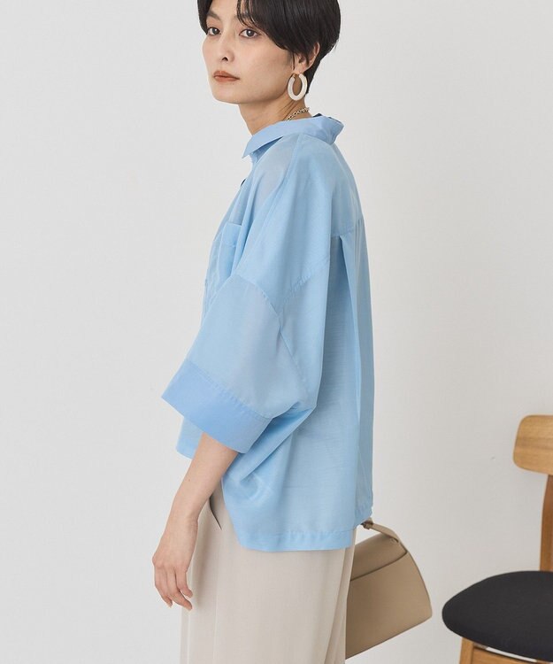 AMERICAN HOLIC 【先行予約】【WEB限定】Wポケットシアー半袖シャツ Light Blue
