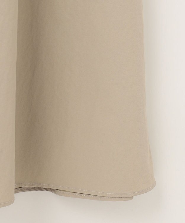 UNFILO 【洗える】撥水ナイロンタフタ ロングスカート ベージュ