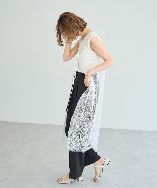 YECCA VECCA コットンスムースノースリーブトップス Beige