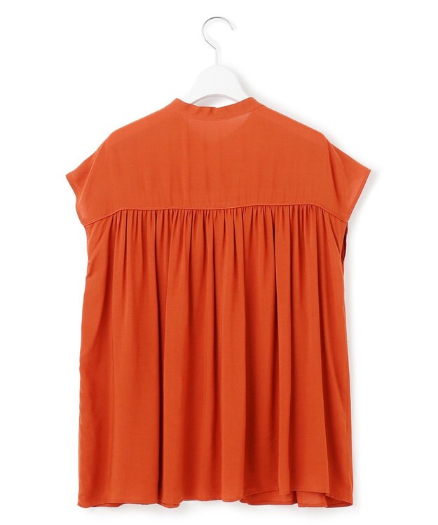 23区 L 【接触冷感/WEB&一部店舗限定】レーヨンスパローン ティアード ブラウス テラコッタ系