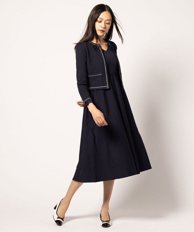 TOCCA 【洗える】ROSY FUTURE ニットジャケット ネイビー