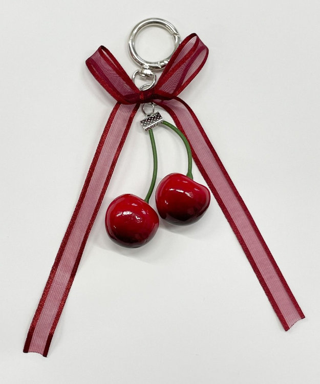 WEGO ビッグチェリーリボンキーホルダー 柄1