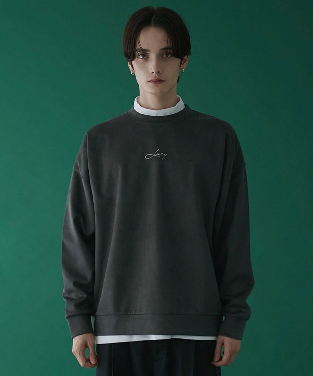 WEGO 【2点SET】フェイクスウェードアンサンブルプルオーバー ブラック中濃色