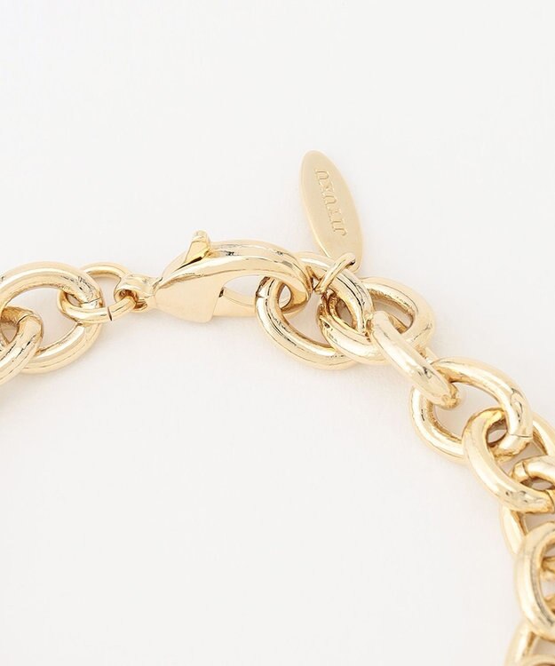 自由区 カラーパーツ×チェーンブレスレット ゴールド系