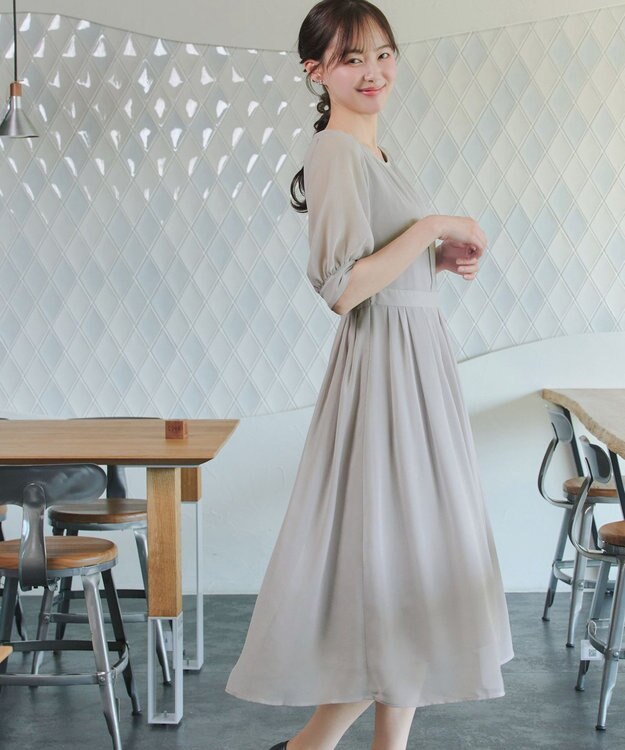 Tiaclasse 【新色追加】シフォンワンピース グレー