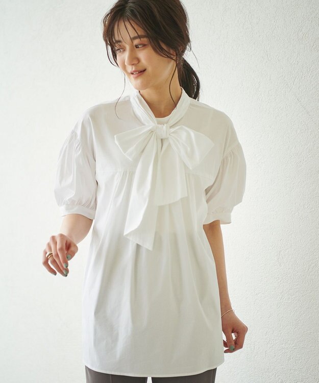 #Newans 【ANSWER for コンサバフェミニン】マルチウェイビッグリボンブラウス ホワイト系