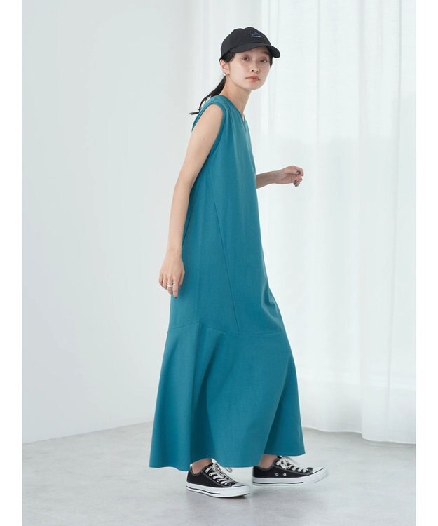 earth music&ecology Ｖネックマーメイドラインワンピース Blue