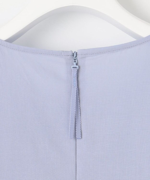 自由区 【洗える・XSサイズあり】ジオメトリックエンブロイダリー ブラウス ダルブルー系