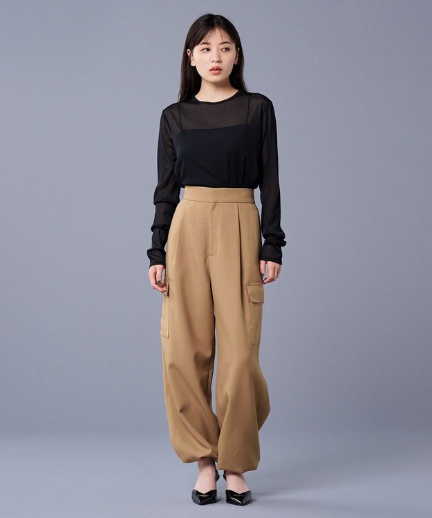 uncrave トリコットシフォン クルーネック カットソー（uncrave STANDARD） ブラック